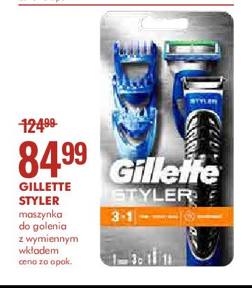 Maszynka do golenia z trymerem + 3 wkłady + bateria Gillette fusion proglide styler promocja