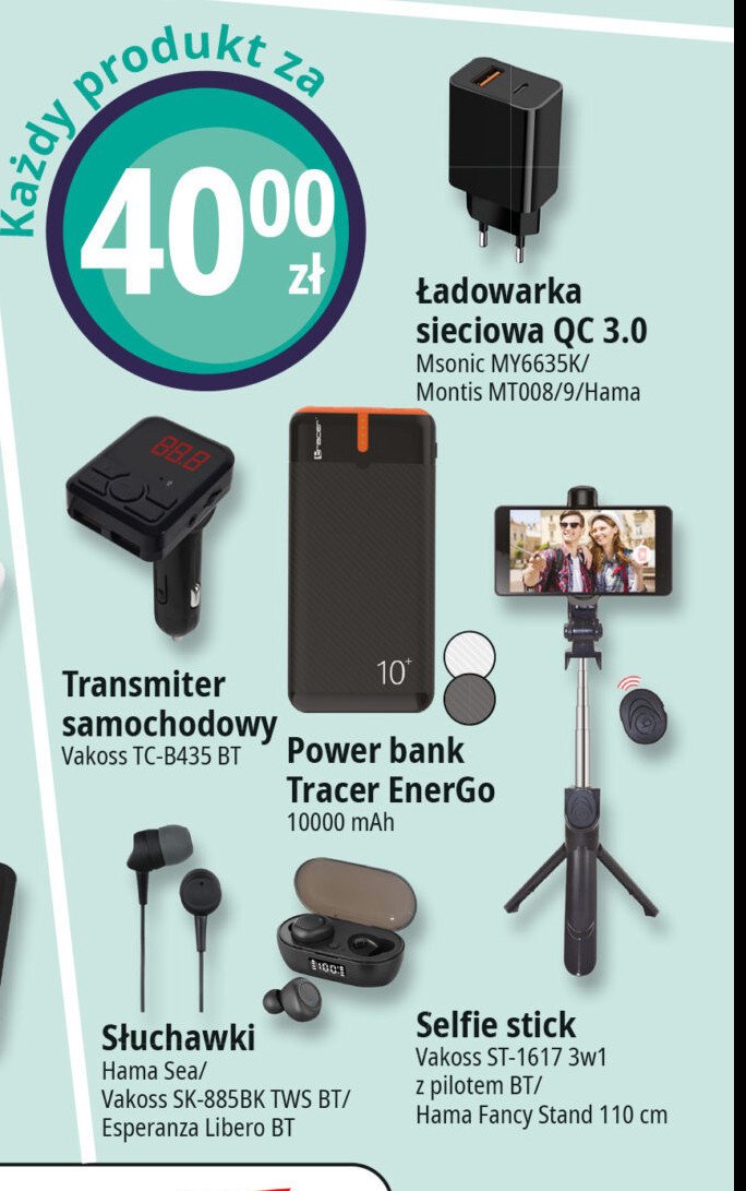 Monopod selfie st-1617 Vakoss promocja w Leclerc