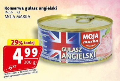 Konserwa gulasz angielski Moja Marka promocja w Prim Market