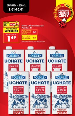 Mleko UHT Uchate 3,2%, 1l promocja w Biedronka