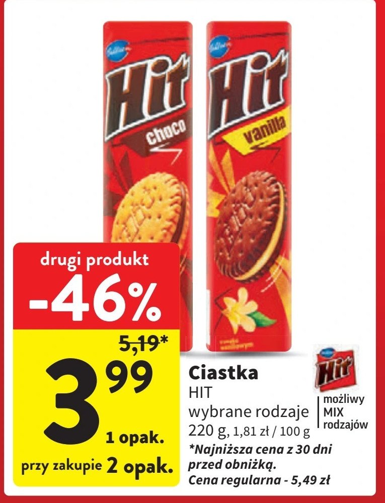 Ciastka waniliowe Hit Hit bahlsen promocja