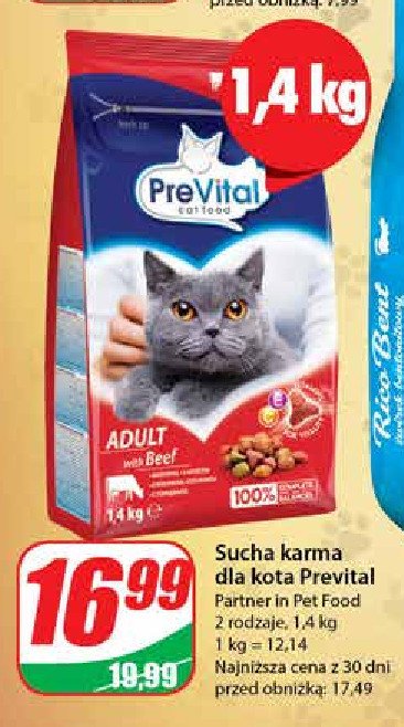 Karma dla kota z wołowina Prevital promocja