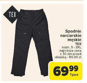 Spodnie narciarskie męskie s-3xl Tex promocja