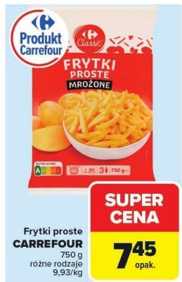 Frytki proste mrożone Carrefour promocja w Carrefour Market