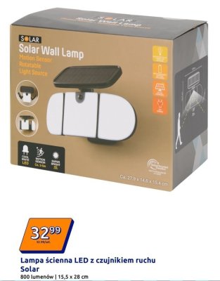 Lampa ścienna LED z panelem słonecznym i czujnikiem ruchu promocja w Action