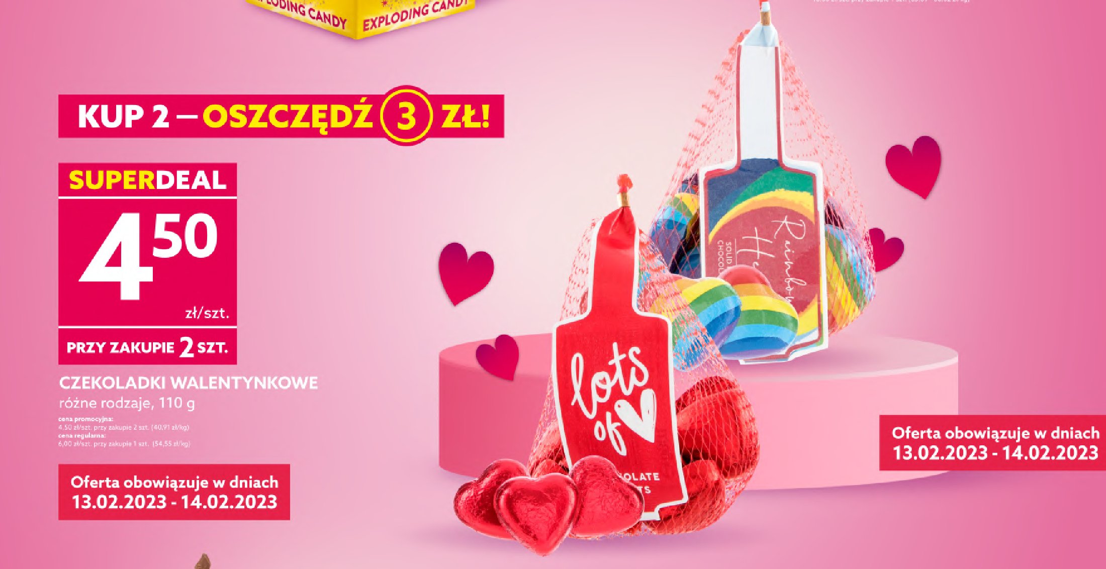Czekoladki walentynkowe promocja