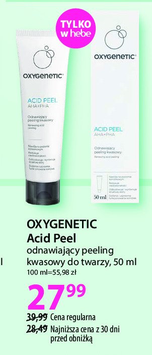 Peeling kwasowy do twarzy Oxygenetic acid peel promocja
