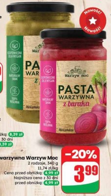 Pasta warzywna z buraka promocja w Dino