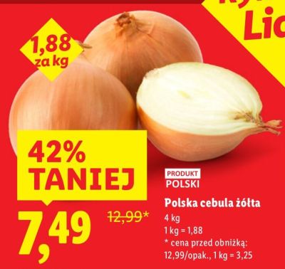 Polska cebula żółta promocja w Lidl
