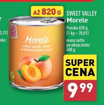 Morele połówki w lekkim syropie Sweet valley promocja