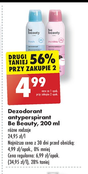 Antyperspirant invisible Be beauty care promocja w Biedronka