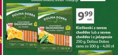 Kiełbaski 100% z serem Dolina dobra promocja