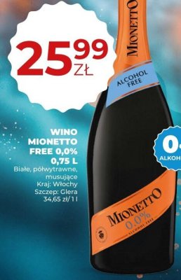 Wino Mionetto Free 0,0% 0,75L promocja w Duży Ben