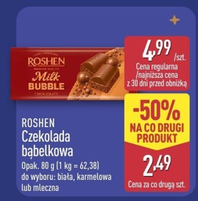 Czekolada bąbelkowa karmelowa promocja w Aldi