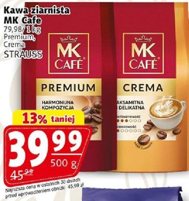 Kawa ziarnista MK Cafe STRAUSS promocja w Prim Market