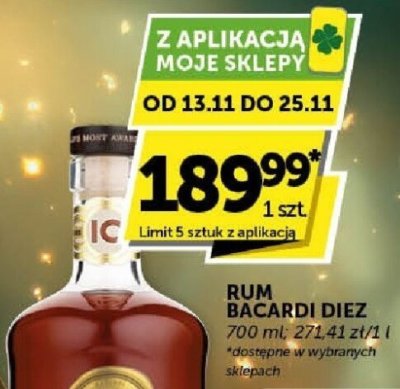 Rum Bacardi Diez 10 yo promocja w Euro Sklep