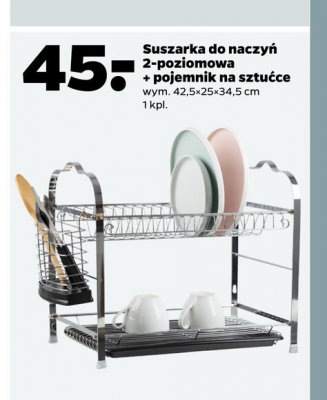 Suszarka chromowana 2-poziomowa do naczy艅 42.5 x 25 x 36.5 cm promocja