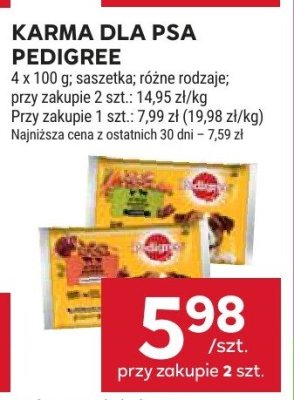 Karma dla psa saszetka 4x100 g promocja w Stokrotka