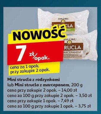 Mini strucla drożdżowa z rodzynkami Dan cake promocja w Auchan