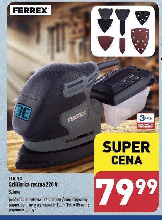 Szlifierka ręczna 220v Ferrex promocja