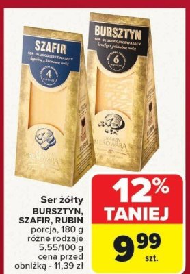 Ser żółty BURSZTYN porcja 180g promocja w Carrefour Market