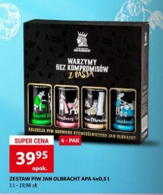 Zestaw piw ze szklanką: śmietanka + korona olbrachta + piernikowy foch + szyszak bursztynowy Jan olbracht promocja