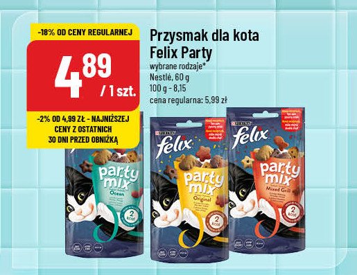 Karma dla kotów mixed grill Purina felix party mix promocja