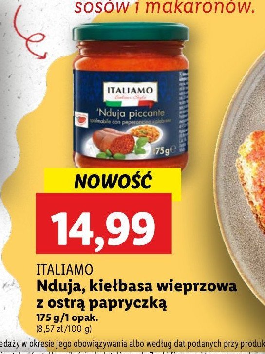 Kiełbasa nduja z ostrą papryczką Italiamo promocja