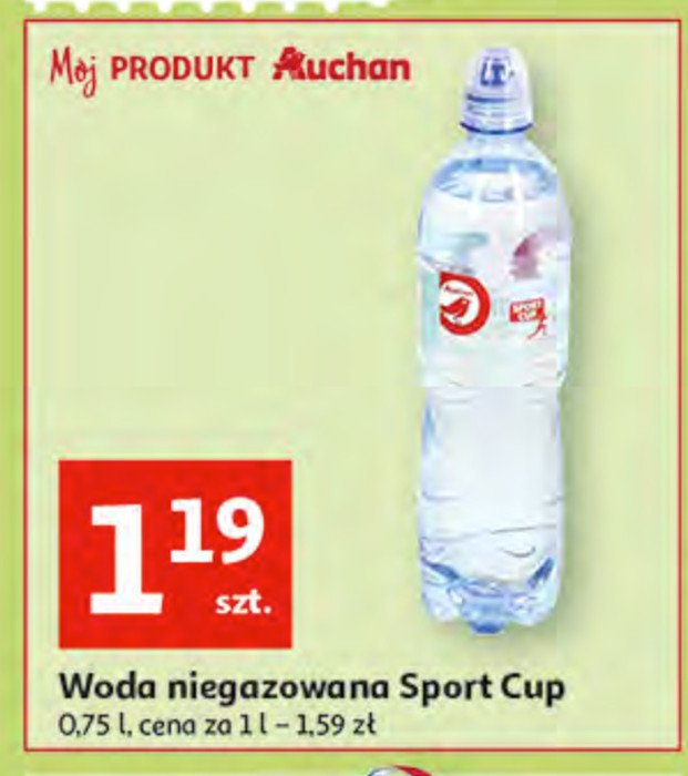 Woda niegazowana sport cup Auchan promocje