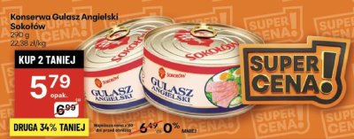 Konserwa Gulasz Angielski Sokołów promocja w Delikatesy Centrum