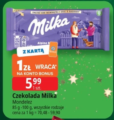 Czekolada Milka Alpine promocja w Leclerc