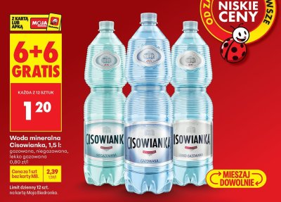 Woda mineralna Cisowianka niegazowana 1,5l promocja w Biedronka