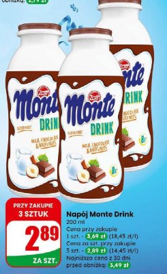 Napój Monte Drink Milk Chocolate & Hazelnuts promocja w Dino