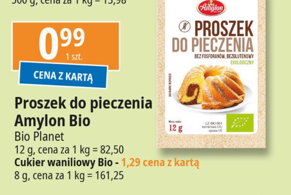 Proszek do pieczenia bio Amylon promocja w Leclerc