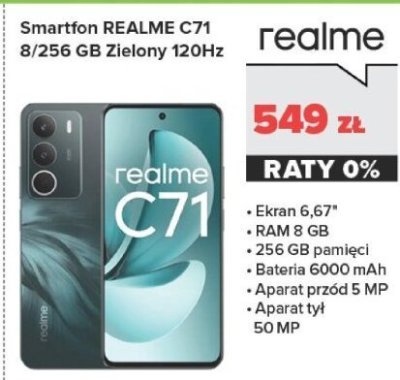 Smartfon C71 8/256 GB Zielony 120Hz promocja w NEONET