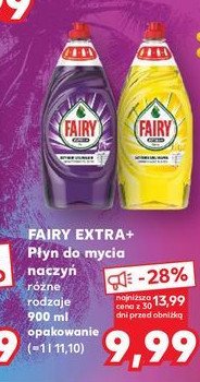 P艂yn do mycia naczy艅 cytrynowy Fairy extra+ promocja