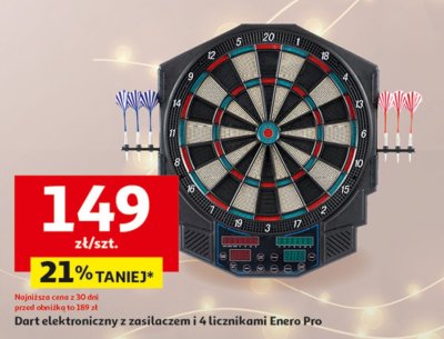 Dart elektroniczny z zasilaczem i 4 licznikami Enero Pro promocja w Auchan