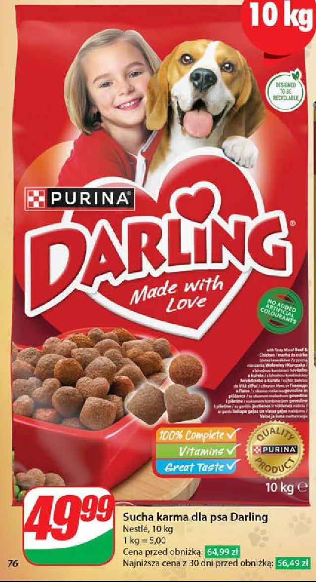 Karma dla psa wo艂owina-warzywa Purina darling promocja