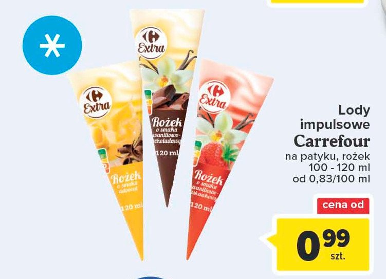 Rożek waniliowo-czekoladowy Carrefour extra promocje