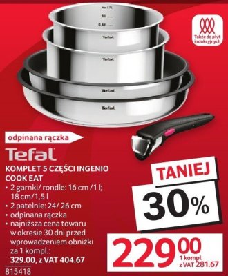 Komplet 5 garnków Tefal Ingenio Cook Eat promocja w Selgros