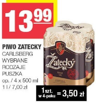 Piwo Zatecky Carlsberg puszka promocja w SPAR