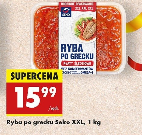 Ryba po grecku płaty śledziowe Seko promocja w Biedronka