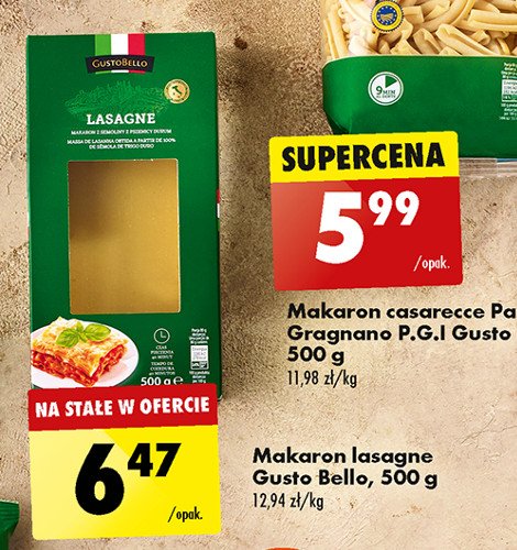 Makaron lasagne Gustobello promocja
