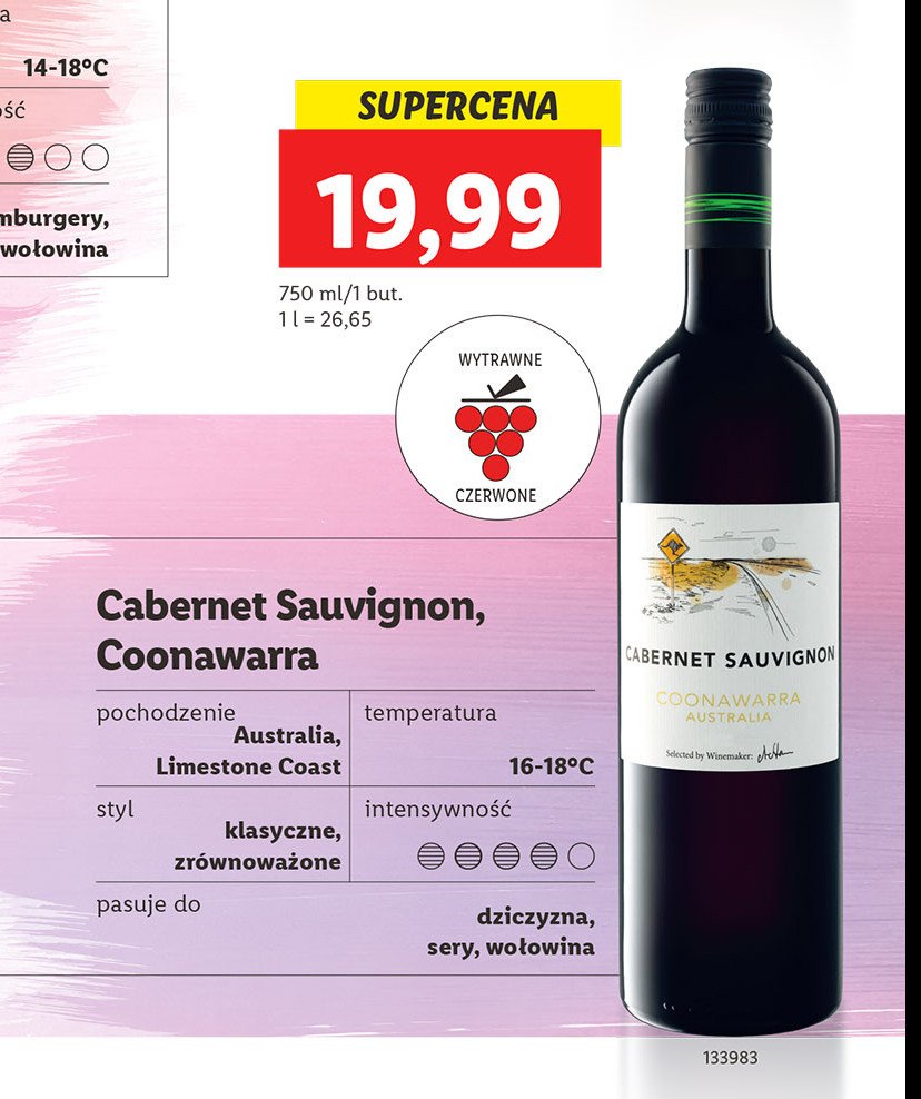 Wino Coonawarra cabernet sauvignon promocje