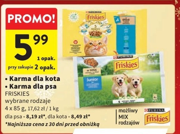 Karma dla psa junior Friskies vitafit Purina friskies promocja w Intermarche