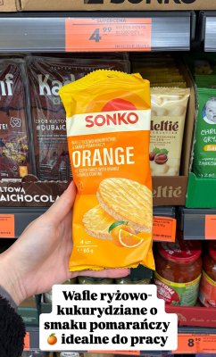Wafle ryżowo-kukurydziane Orange o smaku pomarańczy promocja w Biedronka