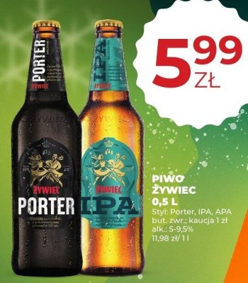 Piwo Żywiec Porter, IPA, APA 0,5 L promocja w Duży Ben