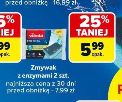 Zmywak z enzymami 2szt. Vileda promocja w Carrefour
