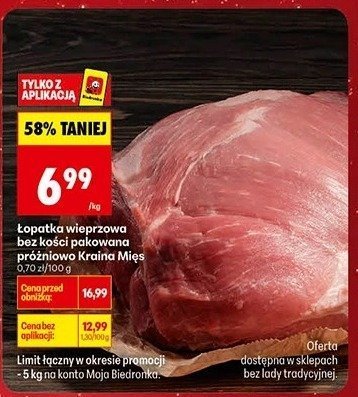 Łopatka wieprzowa bez kości patowana drobiowa, kg promocja w Biedronka
