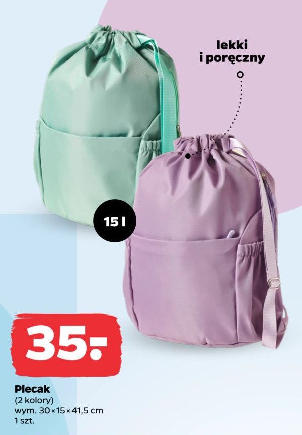 Plecak poj. 15 l promocja w Netto